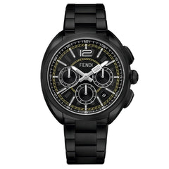 FENDI TIMEPIECES Momento Chronograph Black Round Dial Men's Watch- F231611000