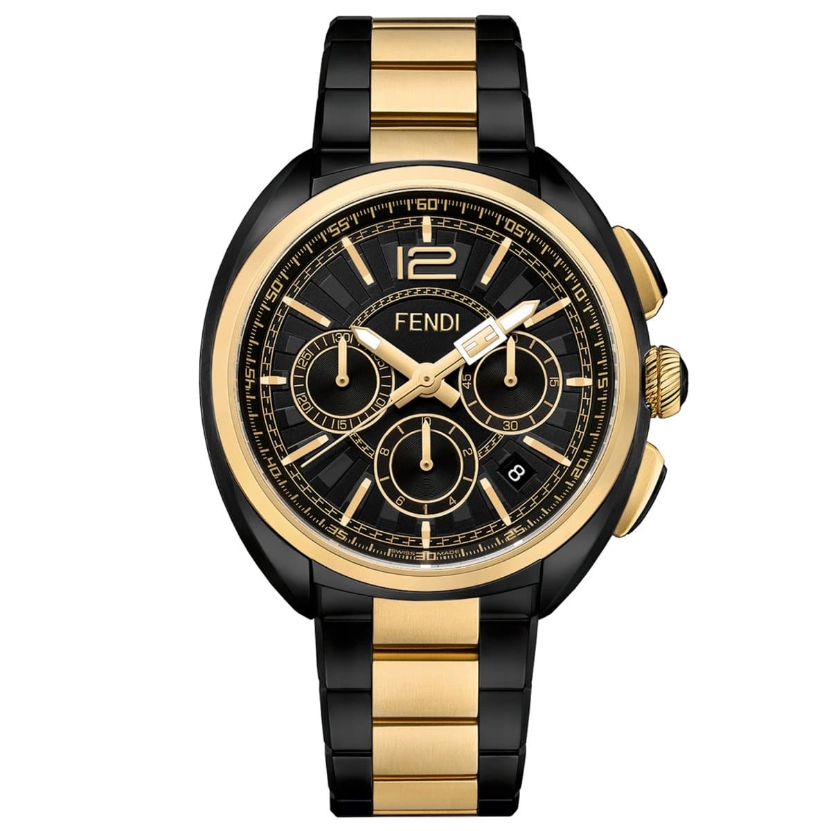 FENDI TIMEPIECES Momento Chronograph Black Round Dial Men's Watch- F231711000