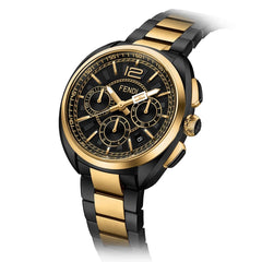 FENDI TIMEPIECES Momento Chronograph Black Round Dial Men's Watch- F231711000
