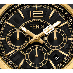 FENDI TIMEPIECES Momento Chronograph Black Round Dial Men's Watch- F231711000