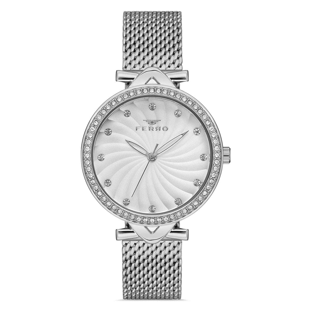 Ferro Analog White Round Dial Women's Watch - F2665C-A