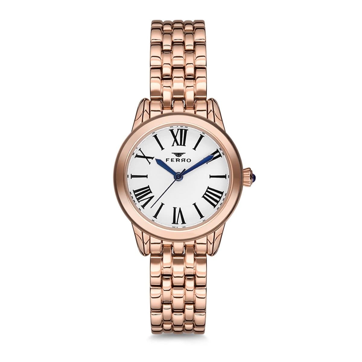 Ferro Analog Silver Round Dial Women's Watch - F2720A-980-C