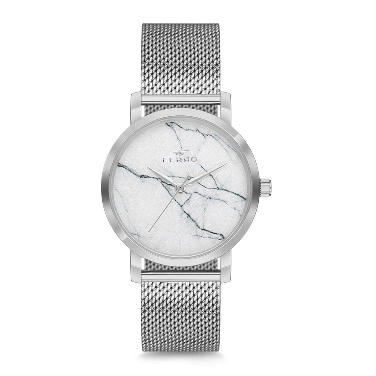 Ferro Analog White Round Dial Women's Watch - F2792C-A