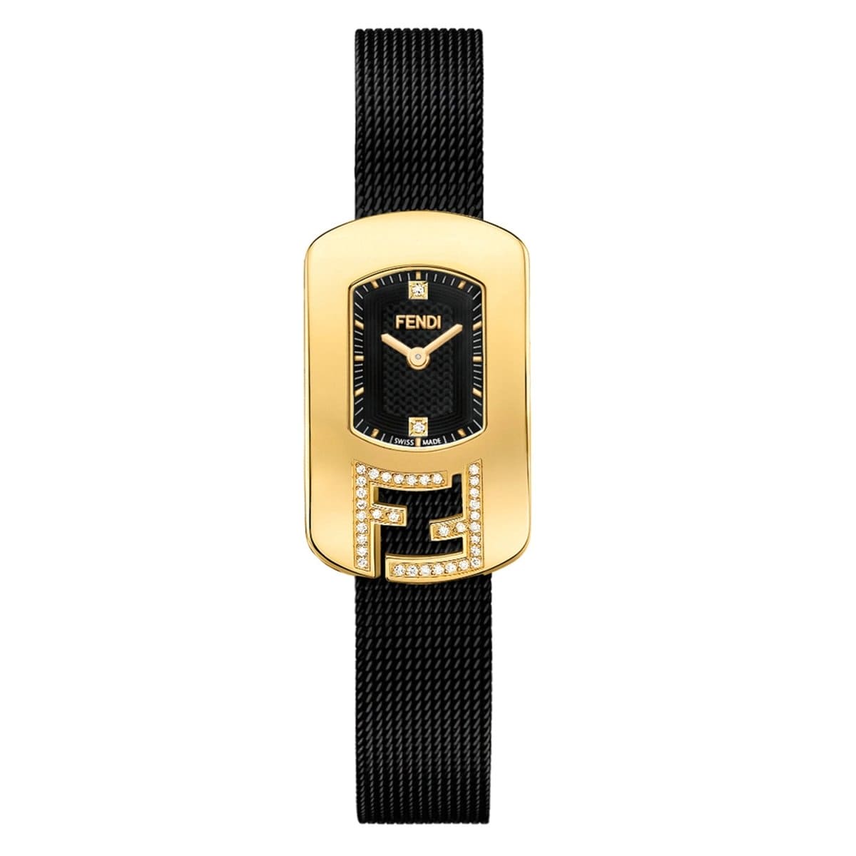 FENDI TIMEPIECES Chameleon Analog Black Rectangle Dial Women's Watch- F340421000C1