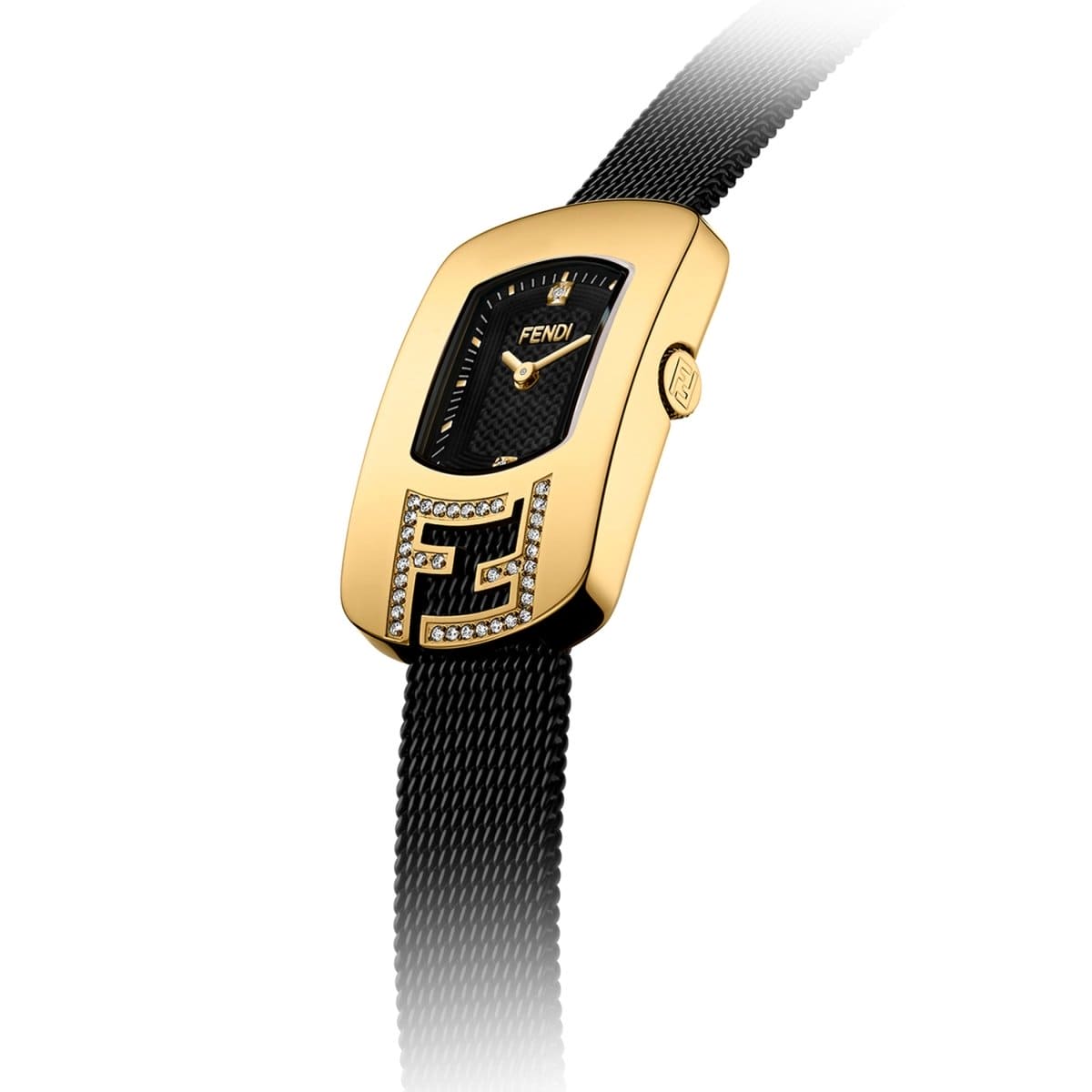 FENDI TIMEPIECES Chameleon Analog Black Rectangle Dial Women's Watch- F340421000C1