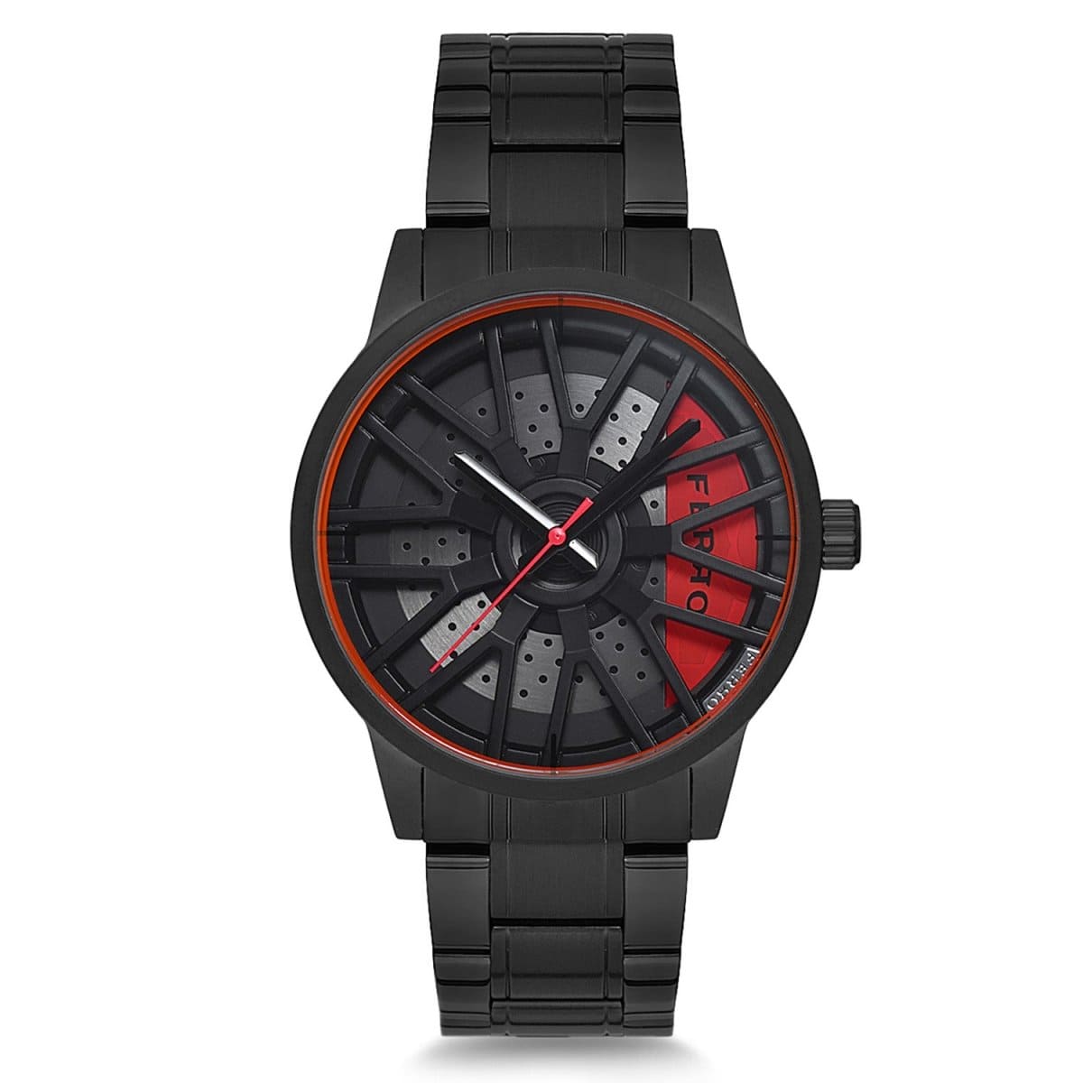 Ferro Analog Black - Red Round Dial Men's Watch - F40060A-119-R