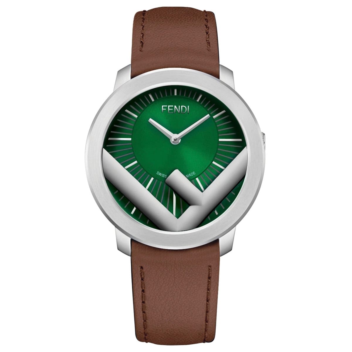 FENDI TIMEPIECES Run Away Analog Green Round Dial Men's Watch- F710018021