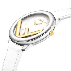 FENDI TIMEPIECES Run Away Analog White Round Dial Women's Watch- F710134041