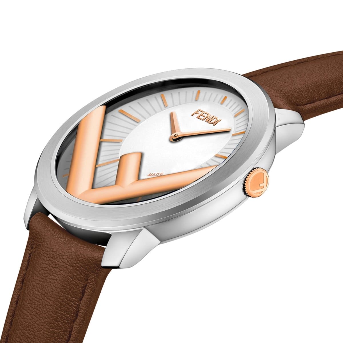 FENDI TIMEPIECES Run Away Analog White Round Dial Men's Watch- F710214021