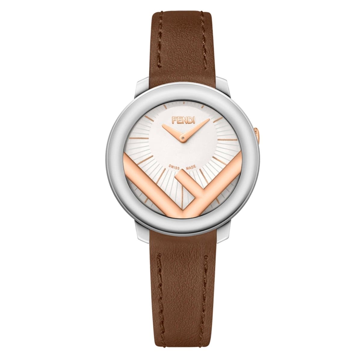 FENDI TIMEPIECES Run Away Analog White Round Dial Women's Watch- F710224021