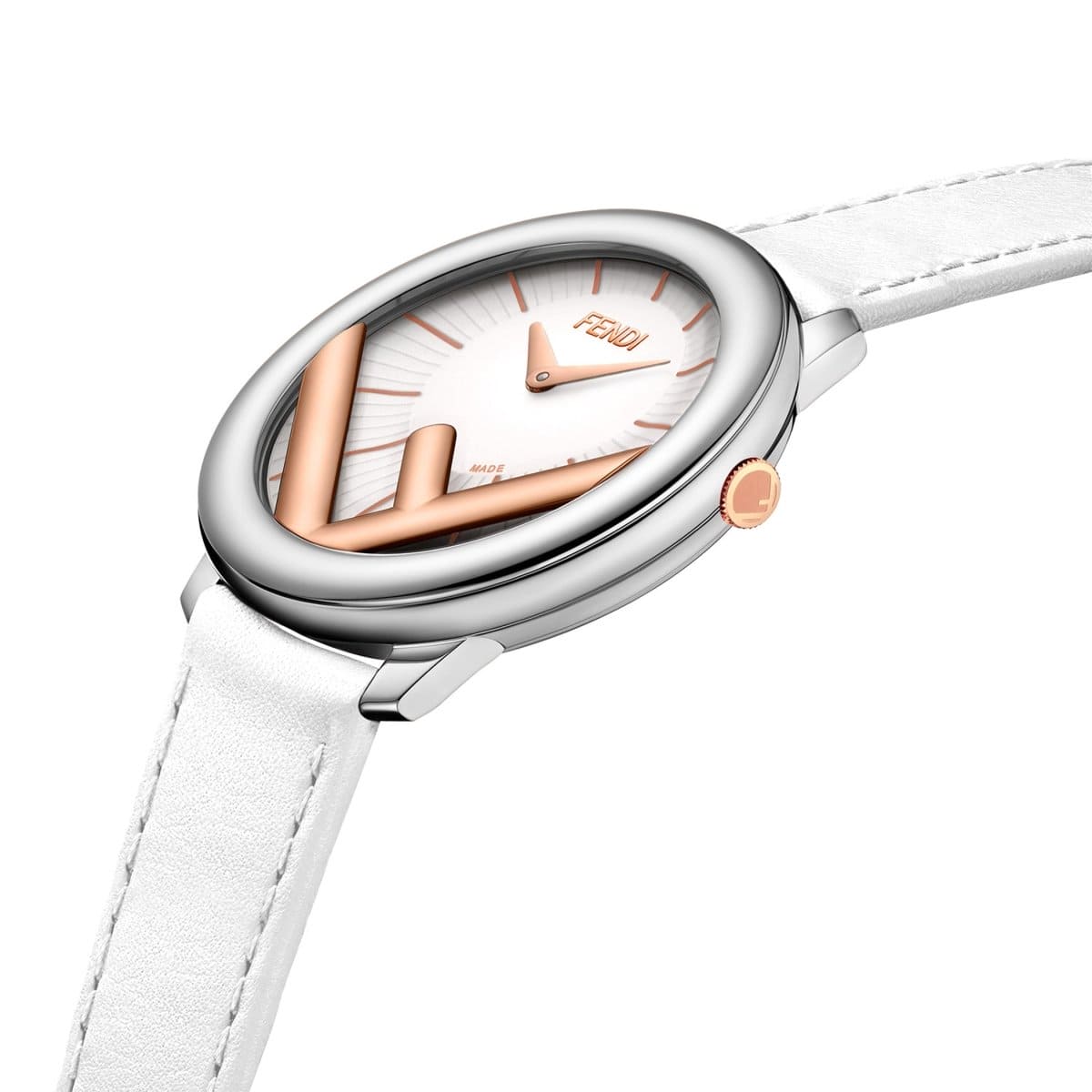 FENDI TIMEPIECES Run Away Analog White Round Dial Women's Watch- F710224041