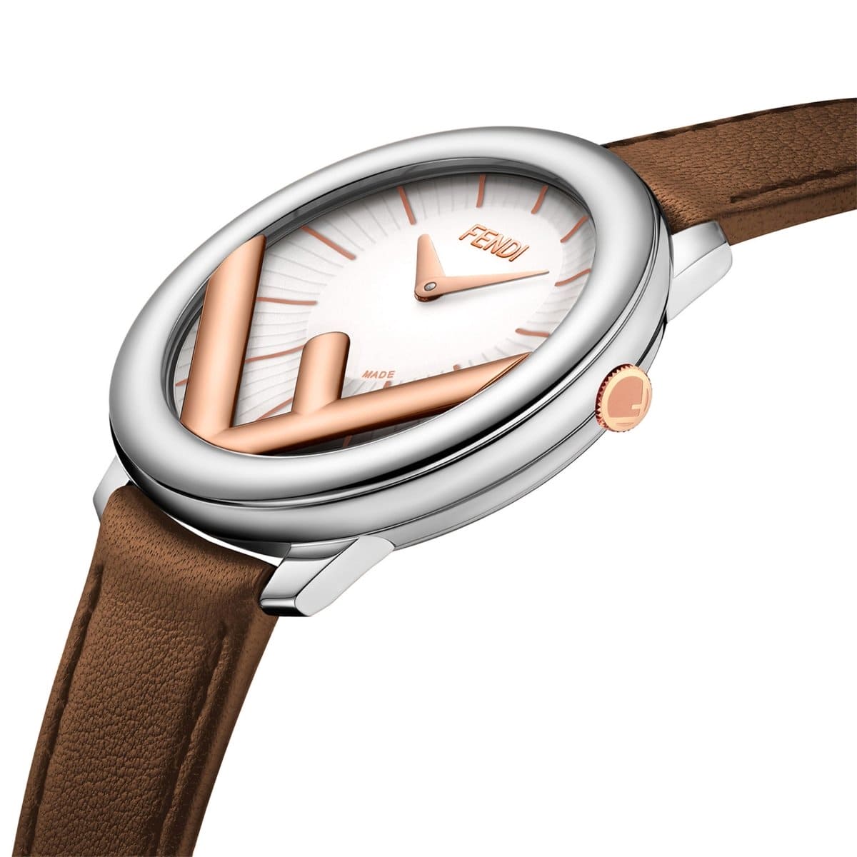 FENDI TIMEPIECES Run Away Analog White Round Dial Women's Watch- F710234021
