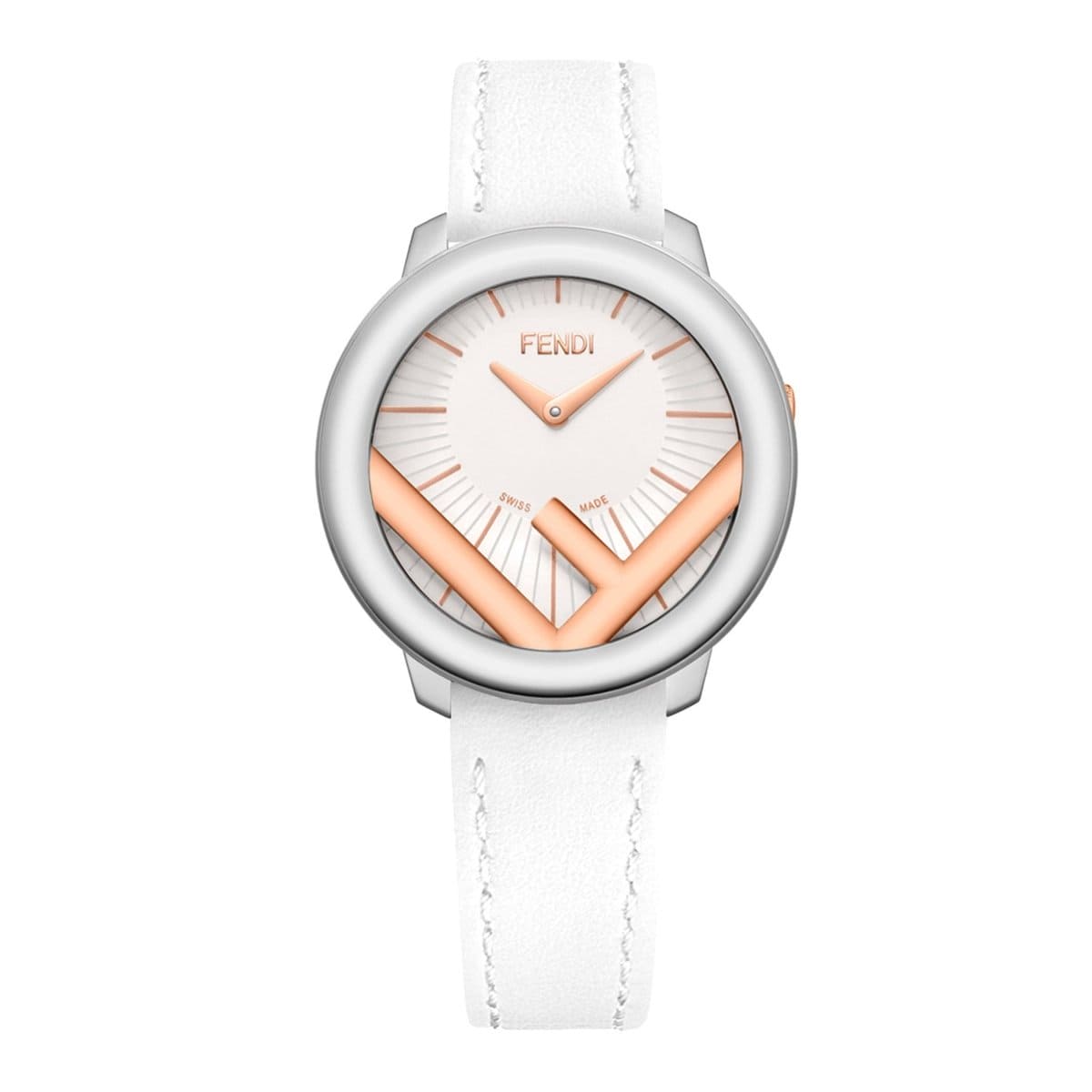 FENDI TIMEPIECES Run Away Analog White Round Dial Women's Watch- F710234041