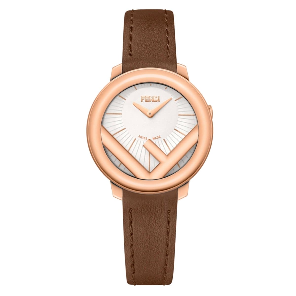 FENDI TIMEPIECES Run Away Analog White Round Dial Women's Watch- F710524021