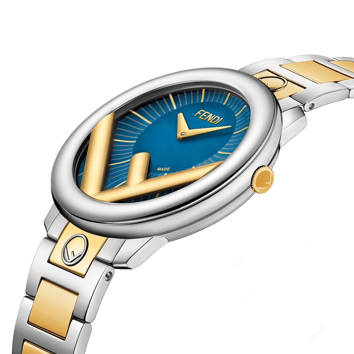 FENDI TIMEPIECES Run Away Analog Blue Round Dial Women's Watch- F711133000