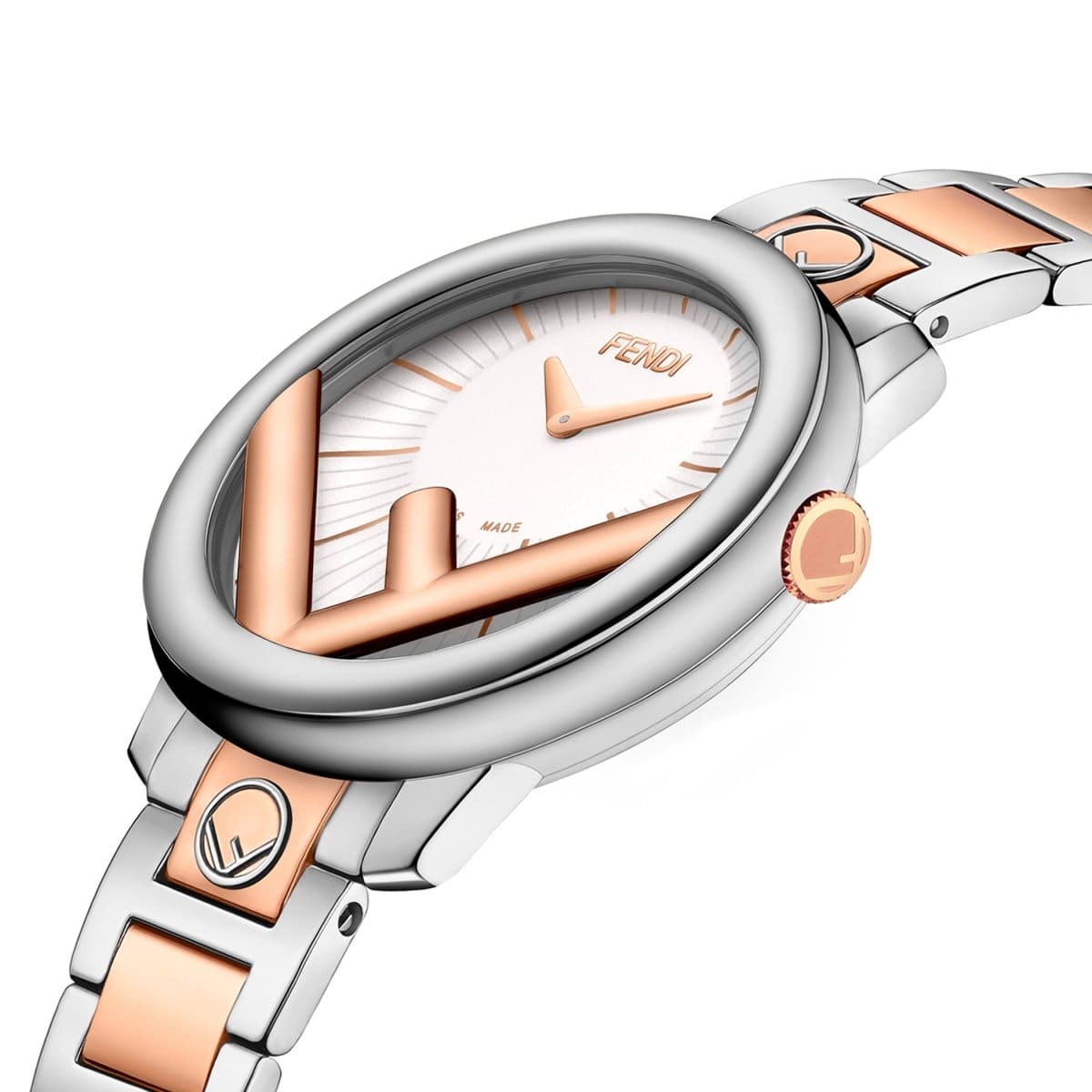 FENDI TIMEPIECES Run Away Analog White Round Dial Women's Watch- F711234000