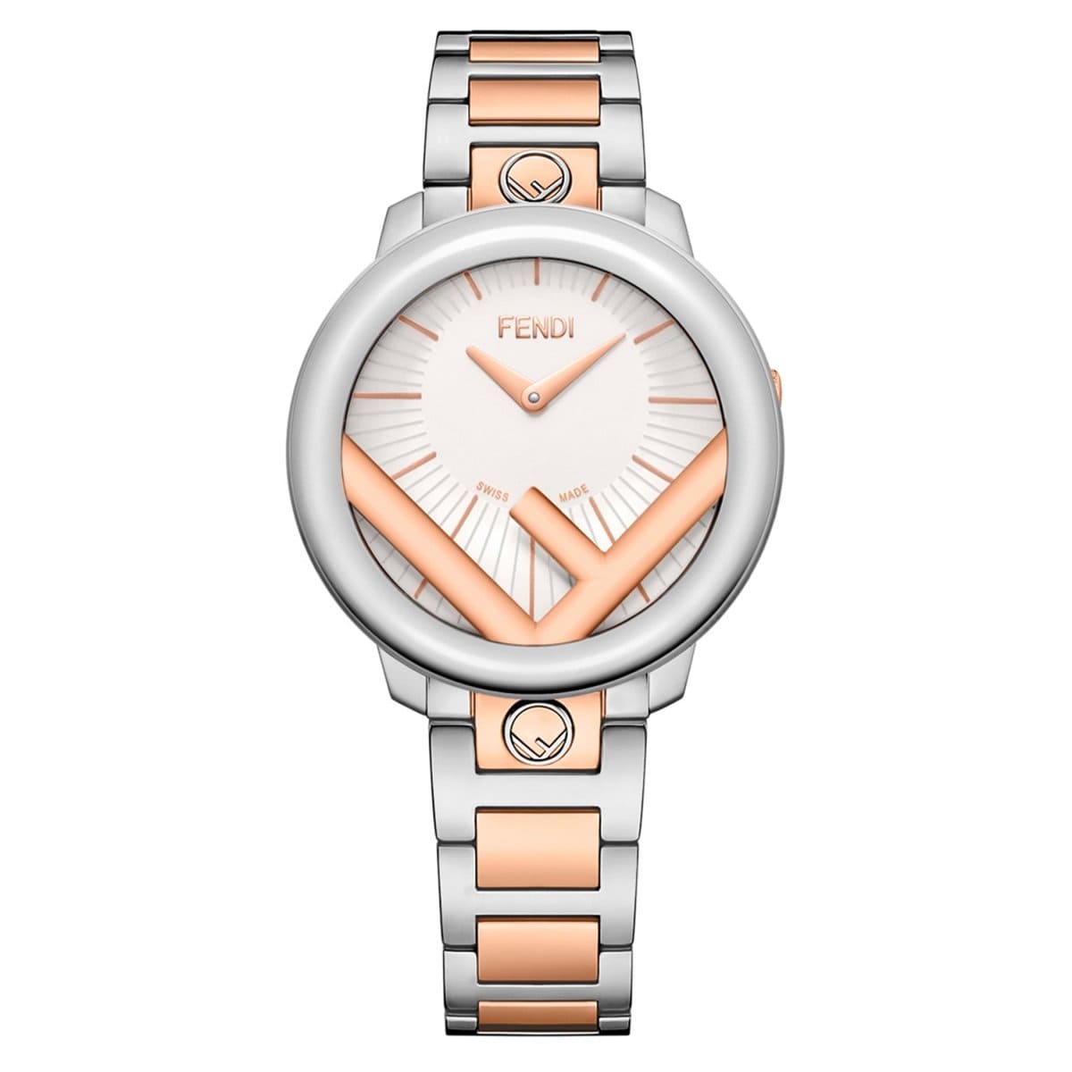 FENDI TIMEPIECES Run Away Analog White Round Dial Women's Watch- F711234000