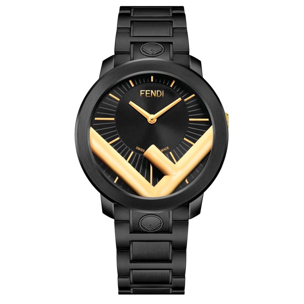 FENDI TIMEPIECES Run Away Analog Black Round Dial Men's Watch- F713111000
