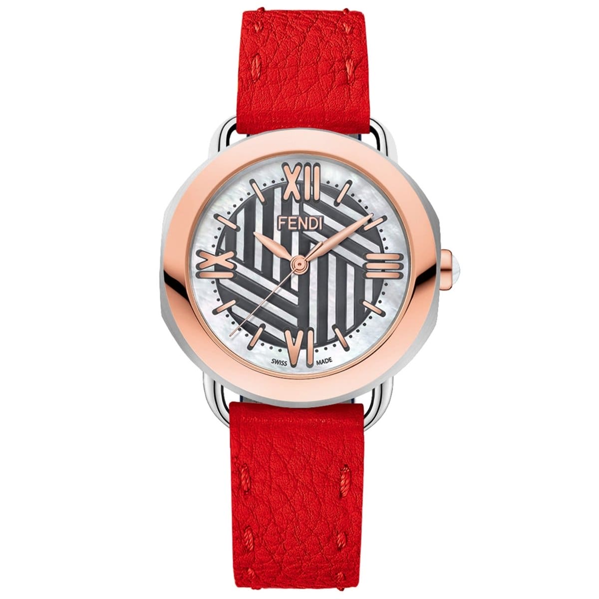 FENDI TIMEPIECES Selleria Analog MOP Round Dial Women's Watch- F8112365H0