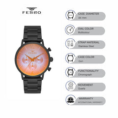 Ferro Chronograph Multicolor Round Dial Men's Watch - FM11005A-V
