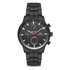 Ferro Multifunction Black Round Dial Men's Watch -  FM11061A-G