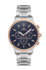 Ferro Chronograph Blue Round Dial Men's Watch - FM11145A-E3