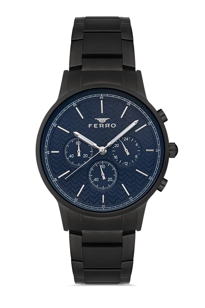 Ferro Chronograph Blue Round Dial Men's Watch -  FM11151A-V3