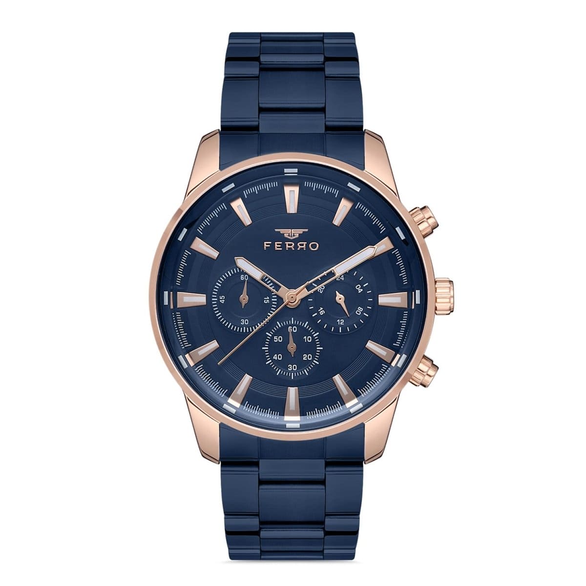 Ferro Chronograph Blue Round Dial Men's Watch - FM11171A-T