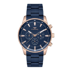 Ferro Chronograph Blue Round Dial Men's Watch -  FM11171A-T