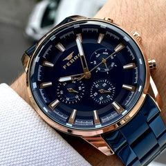 Ferro Chronograph Blue Round Dial Men's Watch -  FM11171A-T
