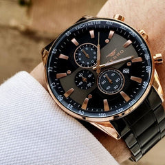 Ferro Chronograph Black Round Dial Men's Watch -  FM11919A-R