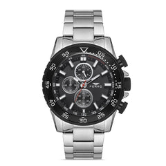 Ferro Multifunction Black Round Dial Men's Watch -  FM1542A-J