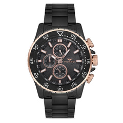 Ferro Multifunction Black Round Dial Men's Watch -  FM1542A-R
