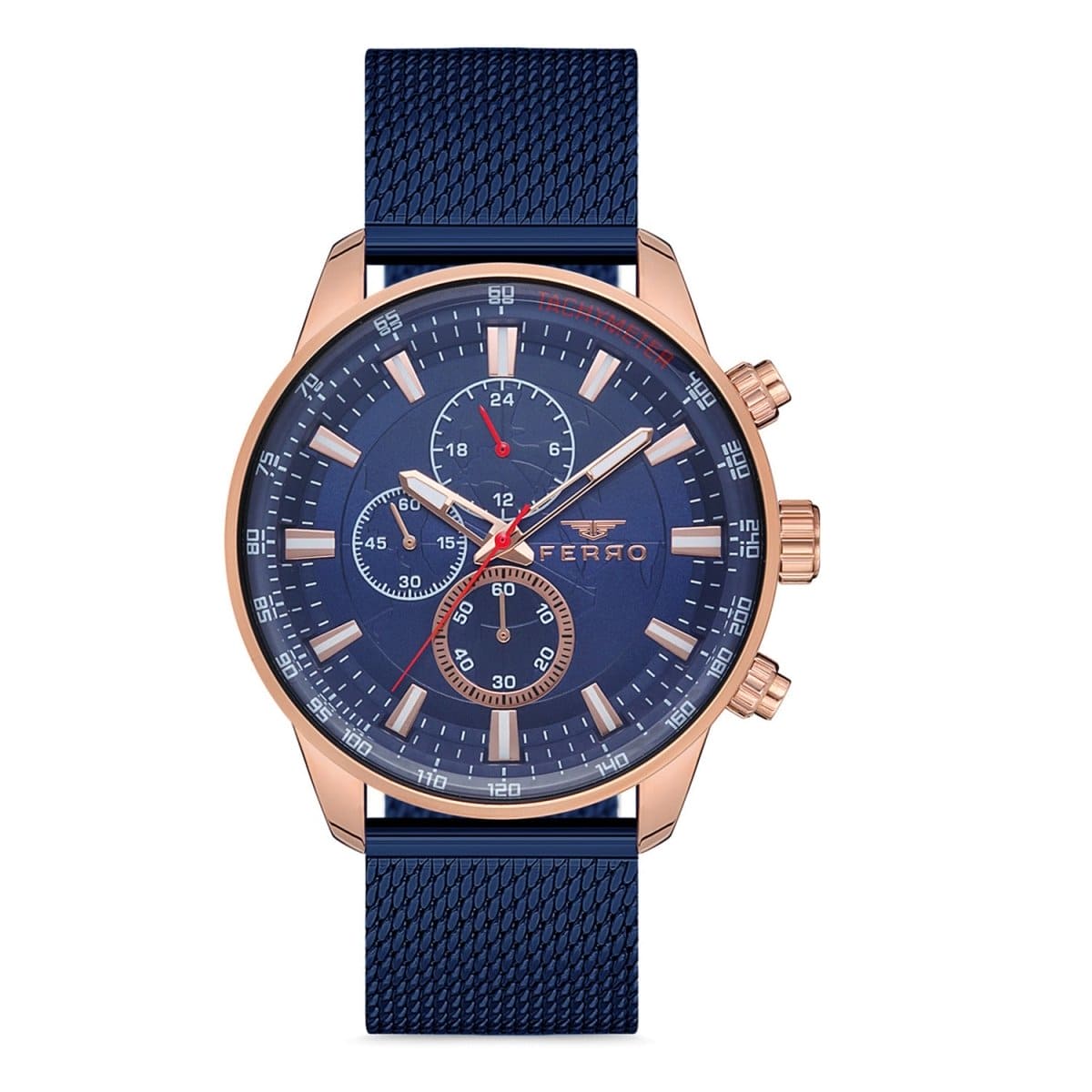Ferro Chronograph Blue Round Dial Men's Watch - FM1856C-T
