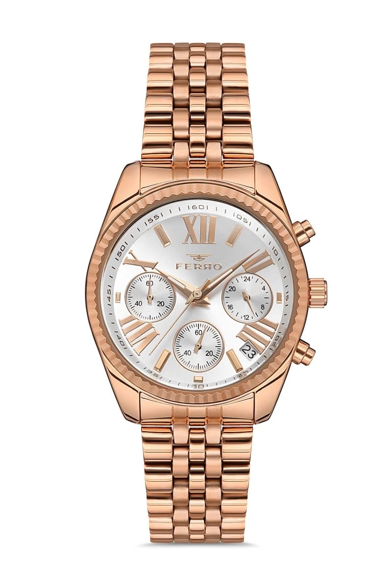 Ferro Spezia Chronograph Silver Round Dial Women's Watch - FM21172A-C