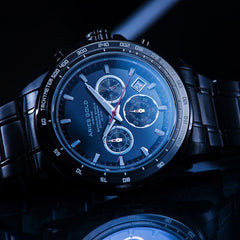 ARIES GOLD Drifter Chronograph Watch with Sapphire Glass For Men- G 7001 BK-BK