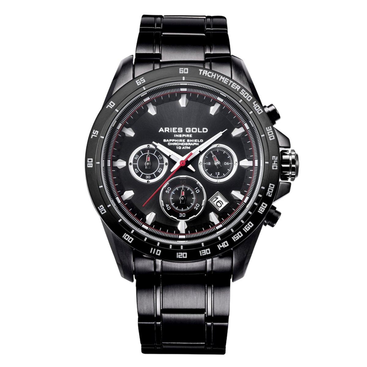 ARIES GOLD Drifter Chronograph Watch with Sapphire Glass For Men- G 7001 BK-BK