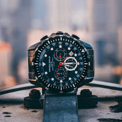 ARIES GOLD Atlantic Chronograph SuperLuminova Watch with Sapphire Glass For Men- G 7002 BK-BU