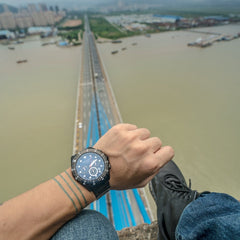 ARIES GOLD Atlantic Chronograph SuperLuminova Watch with Sapphire Glass For Men- G 7002 BK-BU