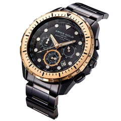 ARIES GOLD Atlantic Chronograph SuperLuminova Watch with Sapphire Glass For Men- G 7002 BKRG-BK