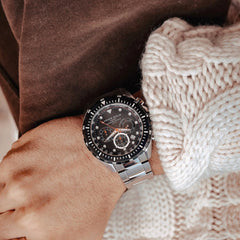 ARIES GOLD Atlantic Chronograph SuperLuminova Watch with Sapphire Glass For Men- G 7002 SBK-BK