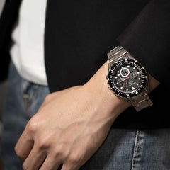 ARIES GOLD Atlantic Chronograph SuperLuminova Watch with Sapphire Glass For Men- G 7002 SBK-BK