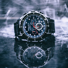 ARIES GOLD Atlantic Chronograph SuperLuminova Watch with Sapphire Glass For Men- G 7002 SBK-BU