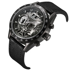 ARIES GOLD Jolter Chronograph Skeleton Watch with Sapphire Glass For Men- G 7008 BK-BK