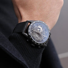 ARIES GOLD Jolter Chronograph Skeleton Watch with Sapphire Glass For Men- G 7008 BK-BK