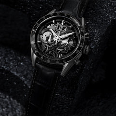 ARIES GOLD Jolter Chronograph Skeleton Watch with Sapphire Glass For Men- G 7008 BK-BK