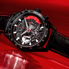 ARIES GOLD Jolter Chronograph Skeleton Watch with Sapphire Glass For Men- G 7008 BK-R