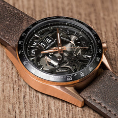 ARIES GOLD Jolter Chronograph Skeleton Watch with Sapphire Glass For Men- G 7008 RG-BK