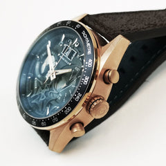 ARIES GOLD Jolter Chronograph Skeleton Watch with Sapphire Glass For Men- G 7008 RG-BK