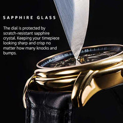 ARIES GOLD Jolter Chronograph Skeleton Watch with Sapphire Glass For Men- G 7008 RG-BK